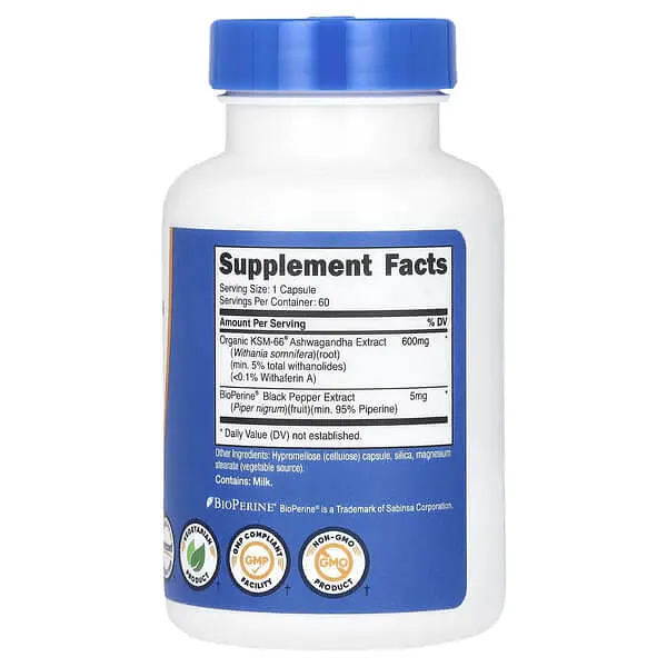 Ашваганда KSM-66 Ashwagandha Root Extract 600 mg 60 капсул Nutricost vit0006545 - фото 2