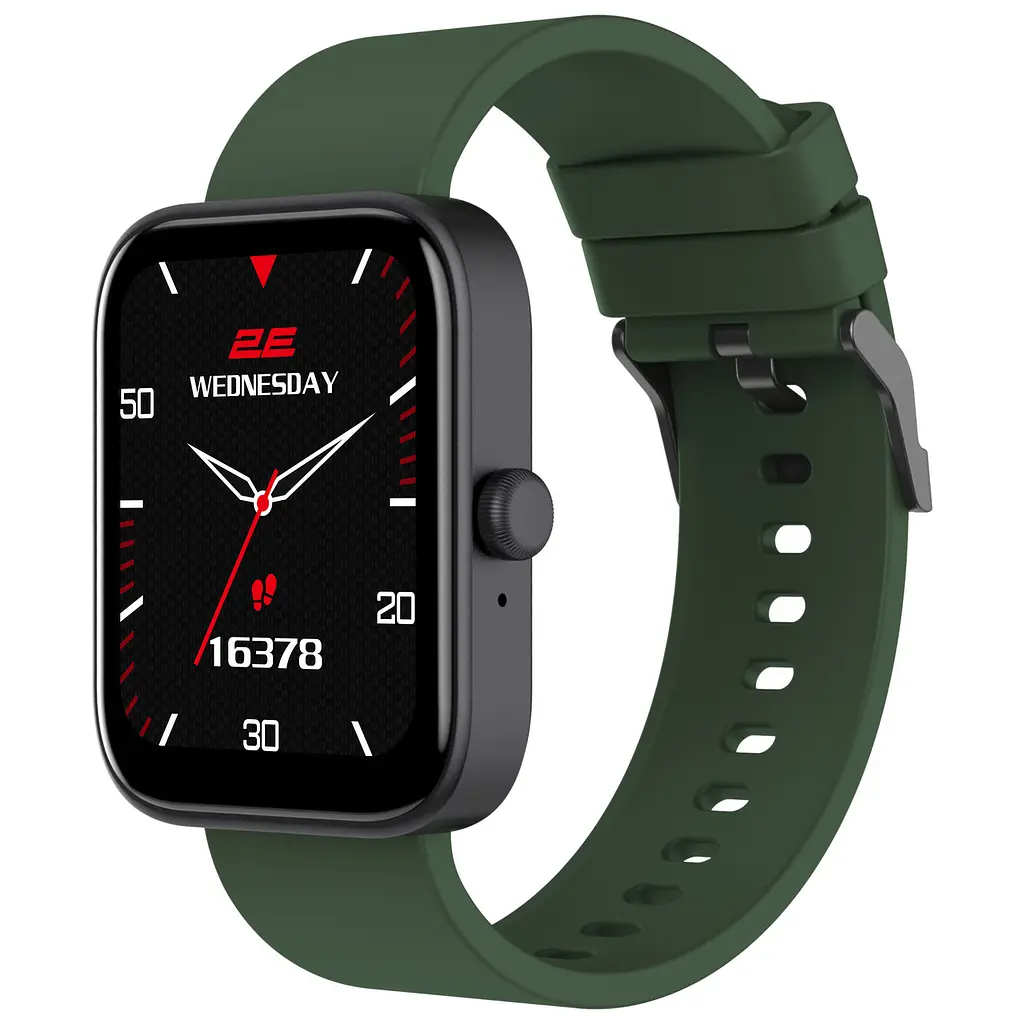 Smart Watch 2E Alpha SQ Music Edition 46mm black/green+ ремешок серый UA - фото 2