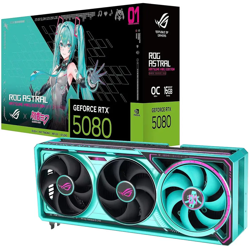 Відеокарта ASUS RTX 5080 16GB ROG Astral OС HATSUNE MIKU EDITION (ROG-ASTRAL-RTX5080-O16G-HATSUNE-MIKU-EDITION) (GDDR7, 256 bit, PCI-E v5.0 x16) - фото 10