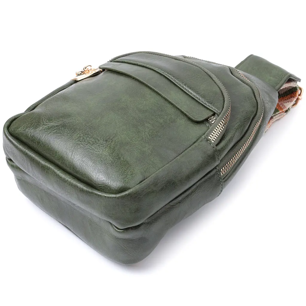 Сумка Vintage компактного розміру з однією лямкою через плече з гладкої екошкіри 16х25х6.5 см sum0026938 - фото 5