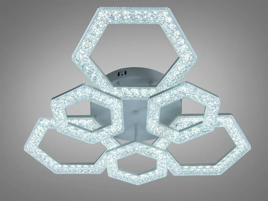 Стельовий LED-світильник Diasha 6653/3+3WH — 75 Вт, 62 см, пульт і диммер - фото 3