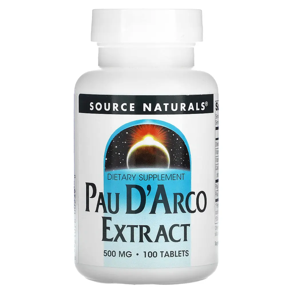 По д'арко, Pau D'Arco, 500 мг, 100 таблеток Source Naturals vit0002754
