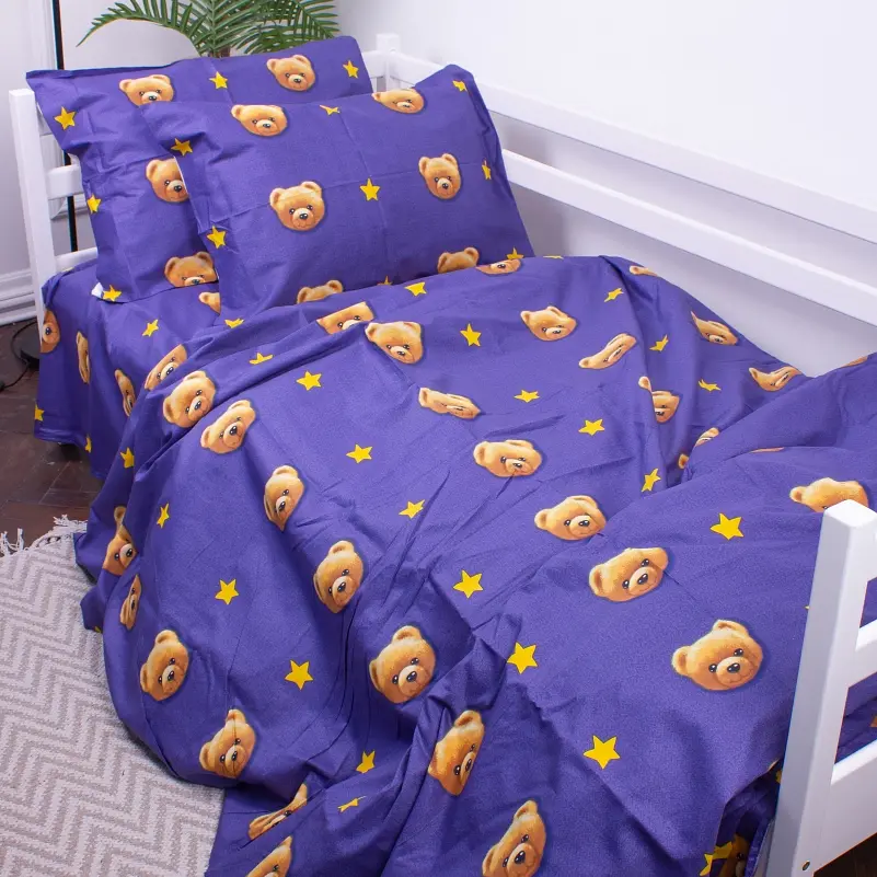 Підковдра на блискавці MirSon Kids Time 22-1245 Berry, сатин, 210х143 см, фіолетовий з жовтим - фото 2