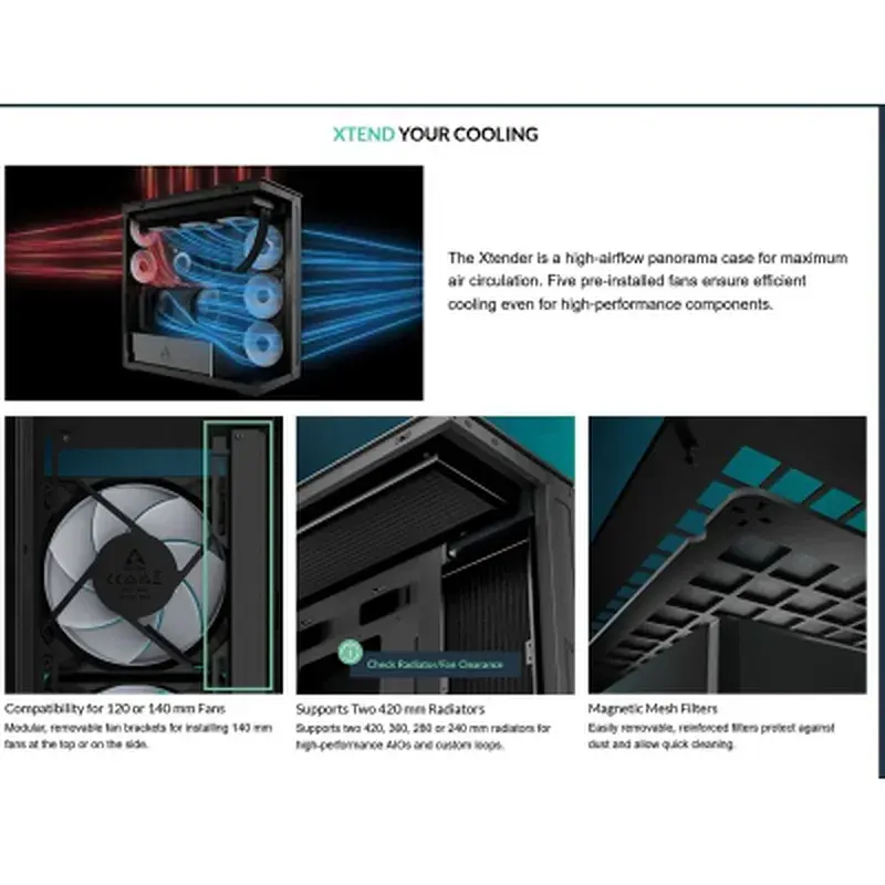 Корпус для ПК Arctic XTENDER WHT (ACPCC00014A) - фото 10