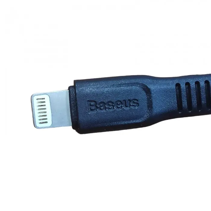 Кабель для заряджання чорний Baseus Flat Lightning Cable Fast Data Sync Charging 0.25м CALZY-A01 - фото 2