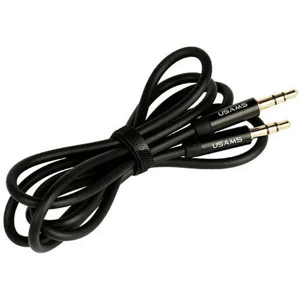 Кабель Usams YP-01 Aux Audio cable 1m Black - фото 2