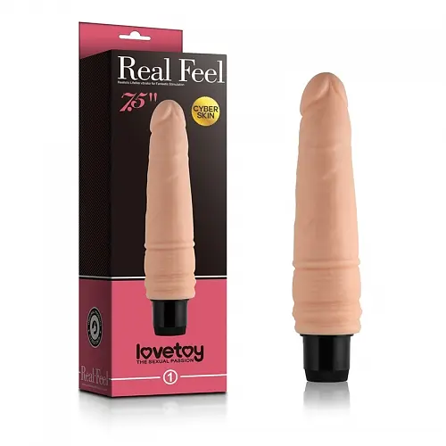 Вібратор Lovetoy Real Feel Cyberskin Vibrator Flesh 7, 5, 20 см тілесний