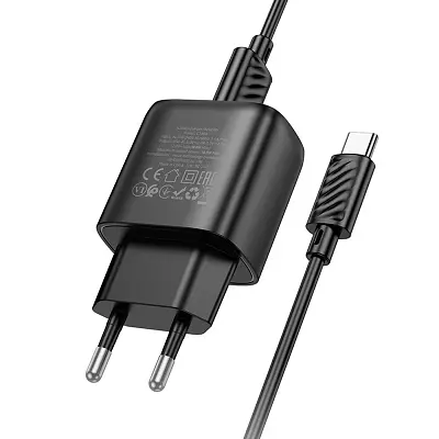 Зарядний пристрій HOCO C140A Smart USB QC 3.0 + кабель USB-A — USB-C чорний (6942007627825) - фото 10