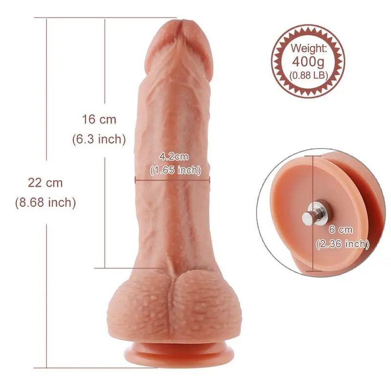 Фалоімітатор Hismith 8.3″ 2-layers Silicone Flesh Dildo ультрареалістичний для секс-машин - фото 7