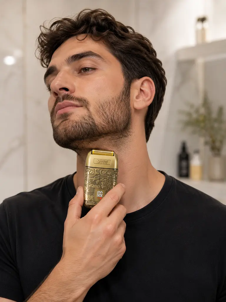 Бритва VGR V 336 Gold / Шейвер акумуляторна з потрійним лезом / Електробритва 8500 об/хв - фото 3