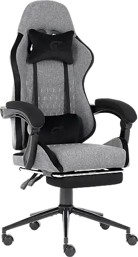 Геймерское кресло GT Racer серое с черным (X-2324 Fabric Gray/Black Suede) - фото 3