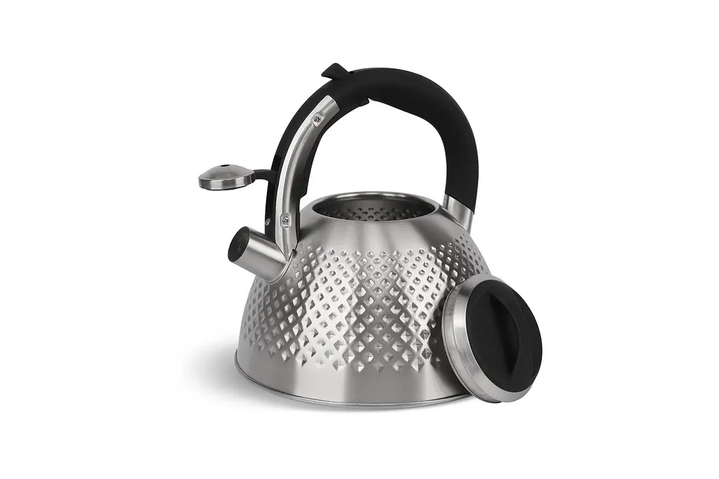 Чайник Edenberg з нержавіючої сталі зі свистком чорна ручка 3 л (EB-8830) - фото 3