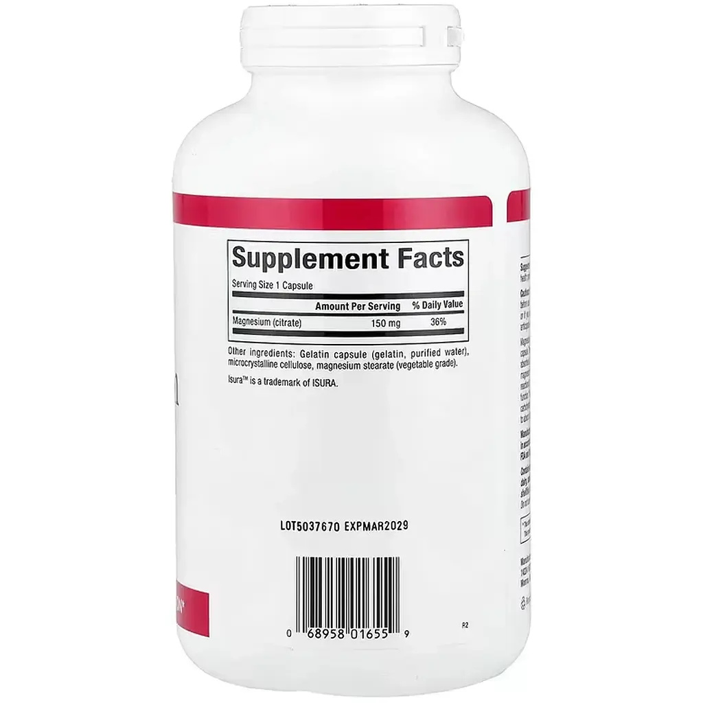 Дієтична добавка Natural Factors Magnesium Citrate 150 мг 360 капсул - фото 2