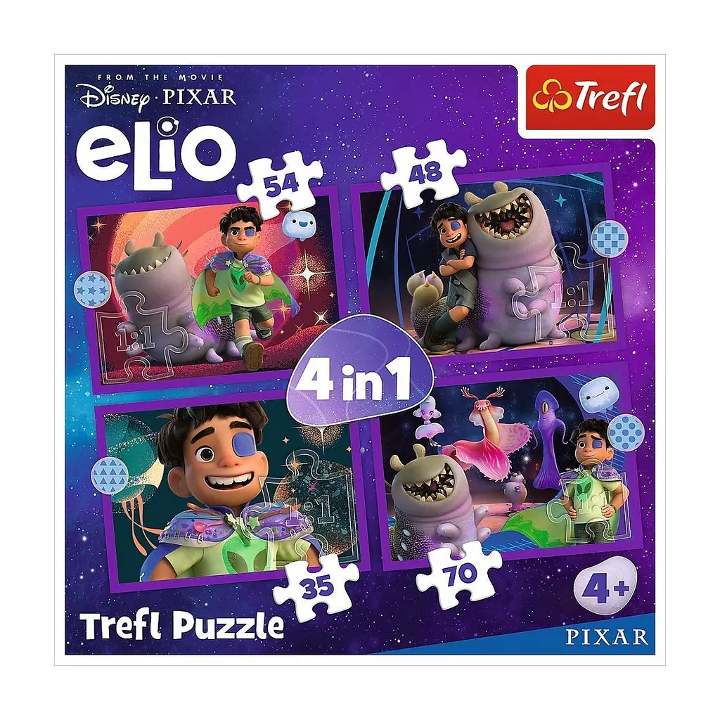 Пазл Trefl Disney Elio Позаземні місії 4 в 1 (35, 48, 54, 70) (5900511346657) - фото 6