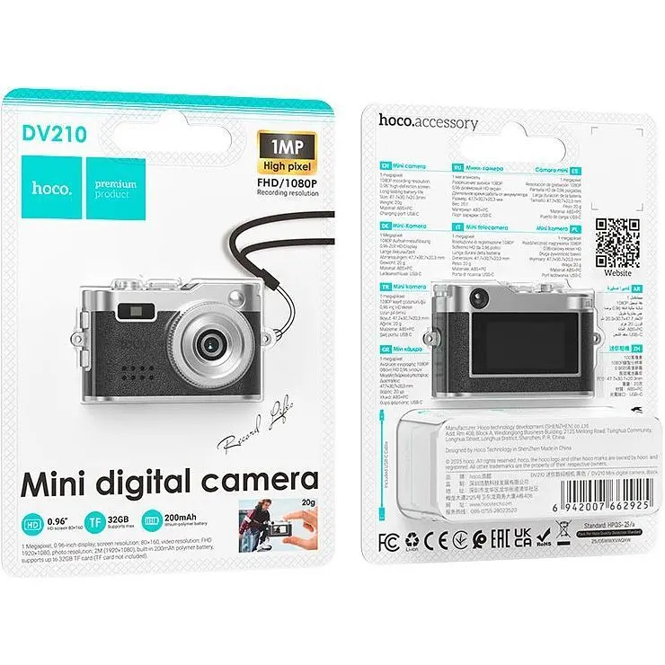Фотоапарат Hoco DV210 Mini Digital Camera Black [153431] - фото 6