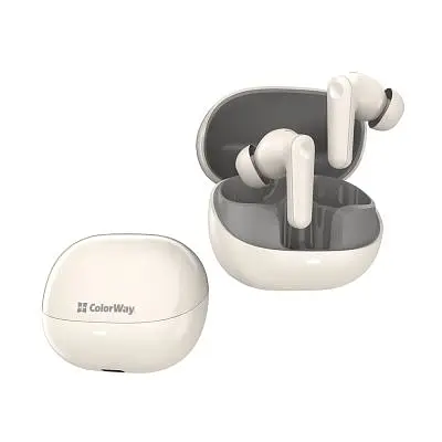 Навушники ColorWay Slim TWS-1 Earbuds Long Life Beige (CW-TWS1BE) - фото 7