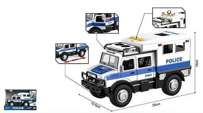 Джип інерційний Поліція 1:16 зі звуком, світлом і дверима WY980A - фото 2