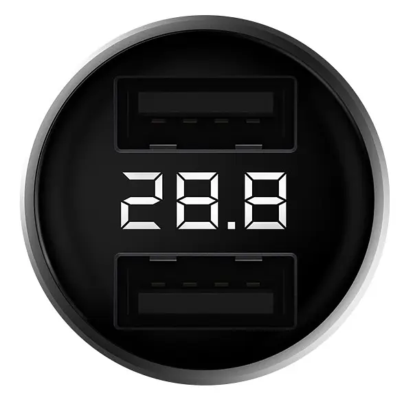 Автомобильное зарядное устройство для Zmi Car Charger with Display 18W серый - фото 3