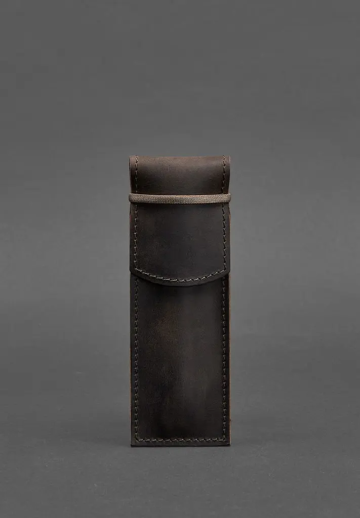 Шкіряний чохол для ручок 1.0 темно-коричневий Crazy Horse - фото 2