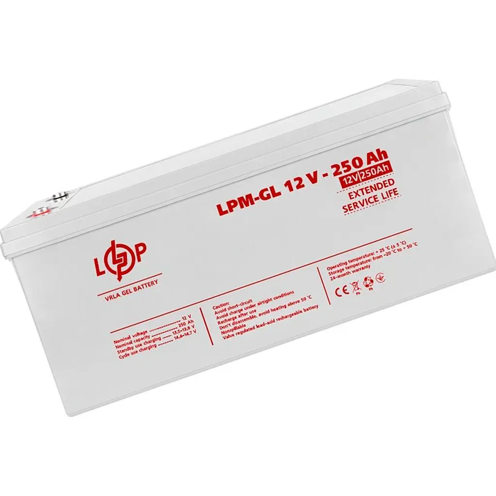 Акумулятор LogicPower GEL 12V (12V/250Ah/3000Wh) (21081) [109036] - фото 2