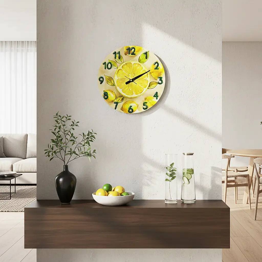 Настенные часы AMIRI HOME Лимоны 28 см. бесшумные без стекла (VG1008)  - фото 7