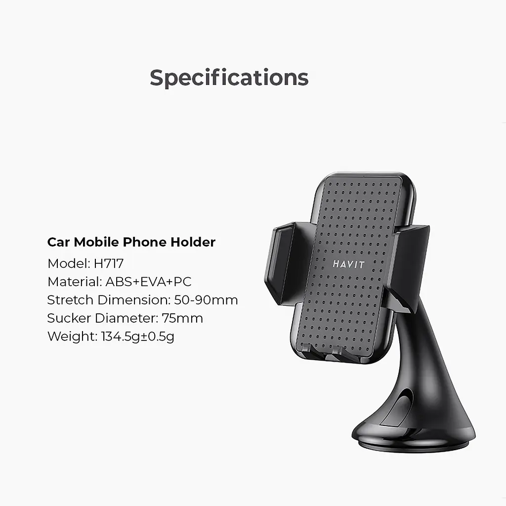 Автомобільний тримач телефону HAVIT HV-H717 HAVIT (24798-000) - фото 13