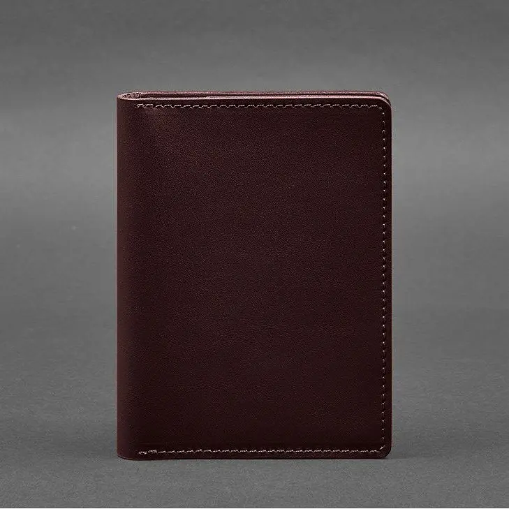 Шкіряна обкладинка-органайзер для документів 6.1 бордовий краст - фото 8