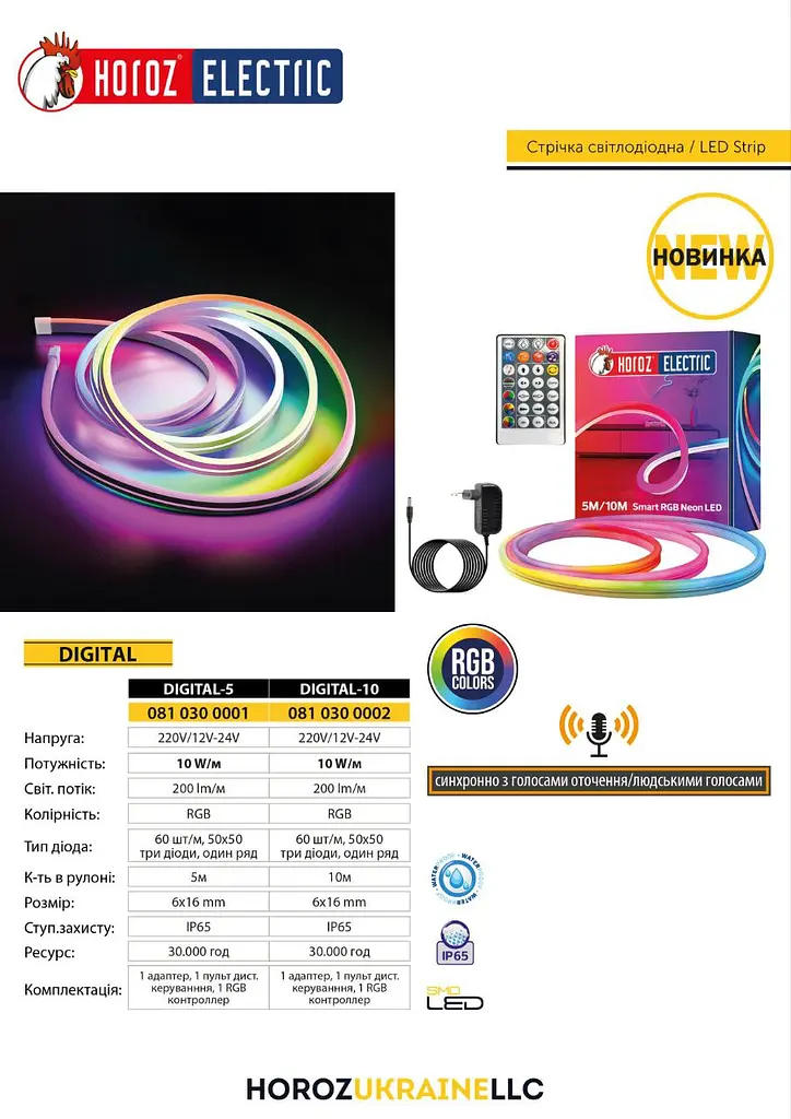 Світлодіодна стрічка DIGITAL-10 RGB Hororz Electric  - фото 2