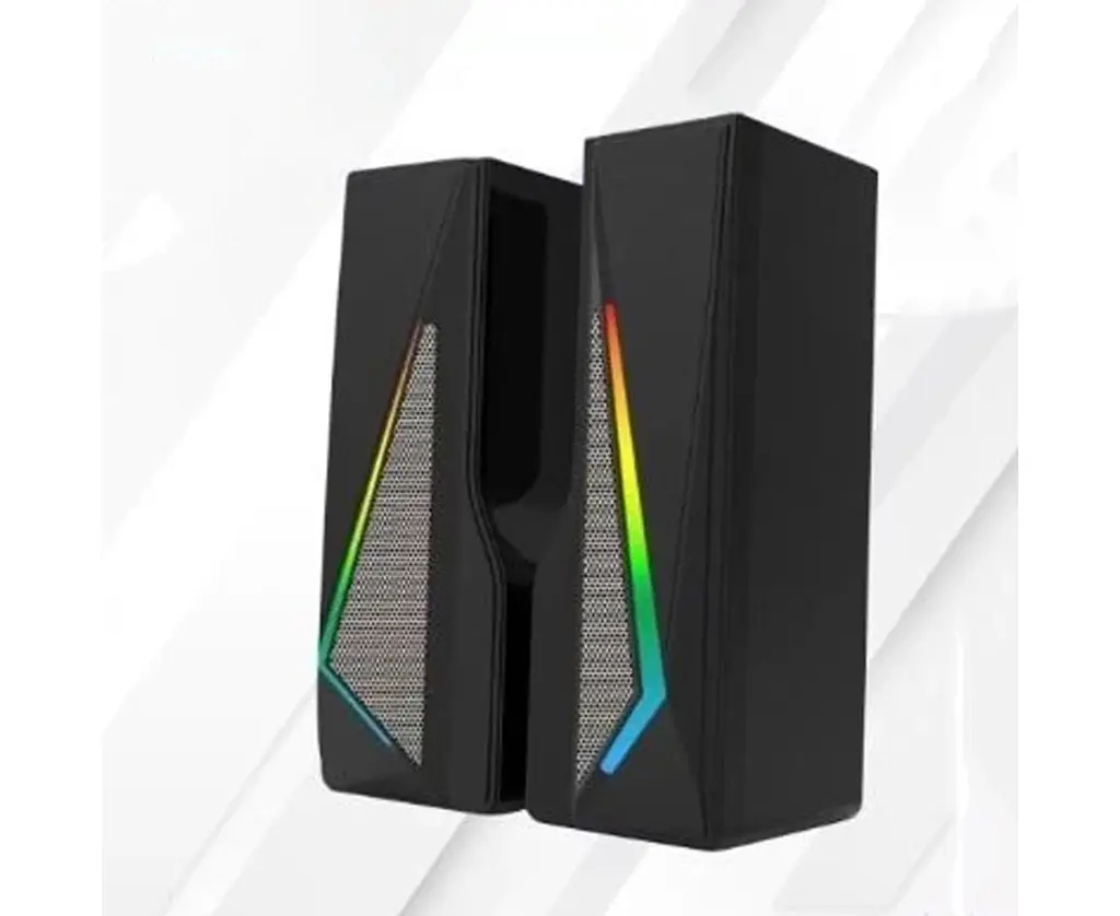 Стаціонарні дротяні комп'ютерні колонки PC 2.0 USB стерео акустика 3Wx2 з RGB підсвічуванням акустична система JEDEL S550 чорні