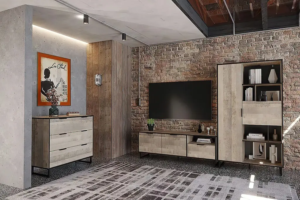 Комод Moreli Forte F-0008 в стиле Loft с тремя ящиками на ножках 900х812х400 мм Белый - фото 3
