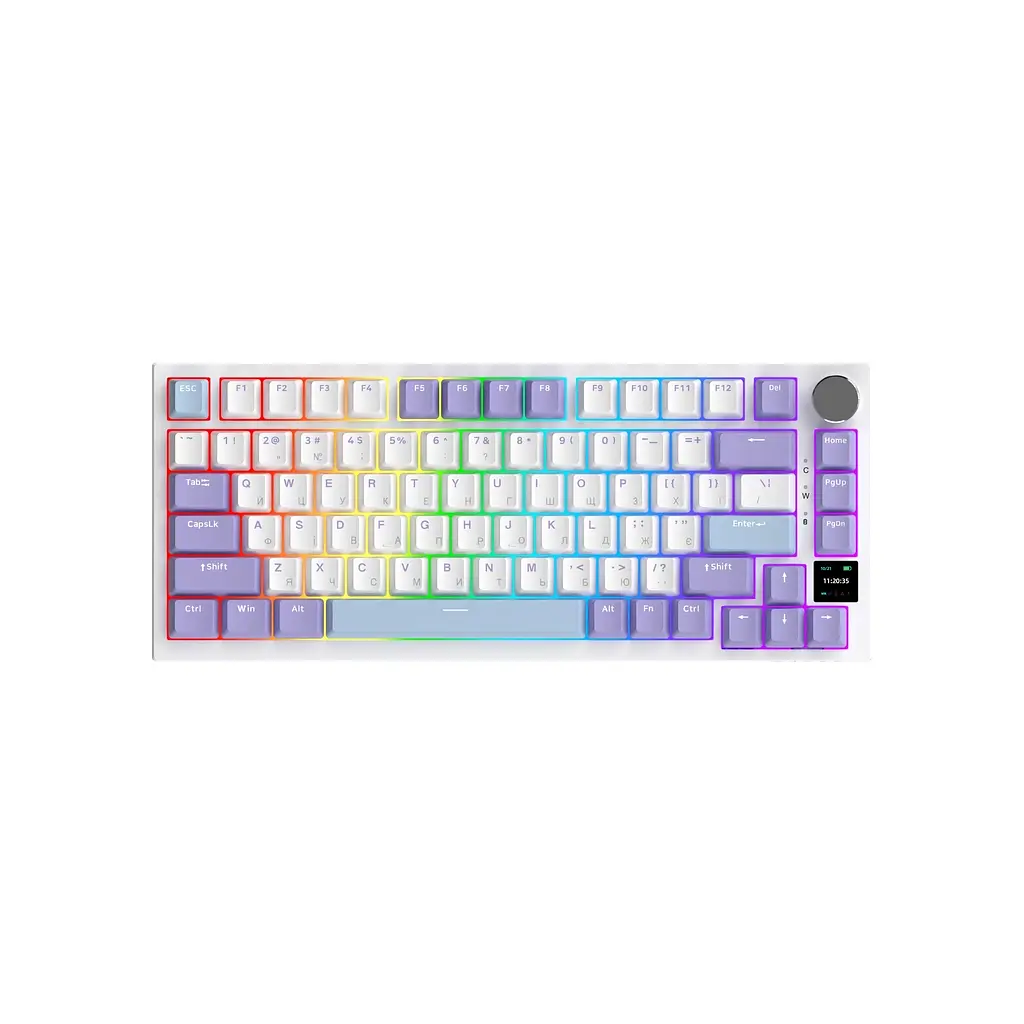 Клавіатура Ajazz AK820 Pro Flying Fish Switch Purple RGB USB/Wireless/Bluetooth UA Purple (AK820PRO-FF-PWB) - фото 3
