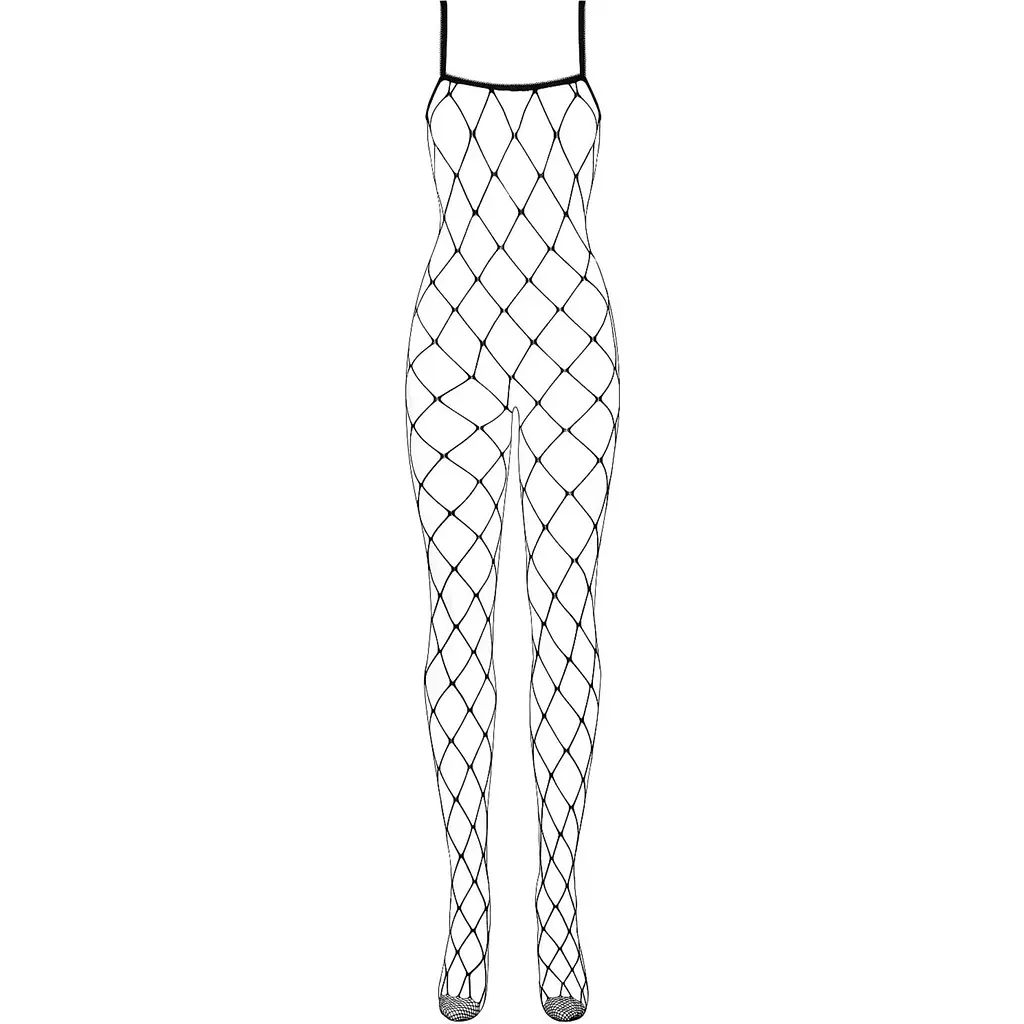 Бодістокінг з великим вічком і відкритими грудьми Obsessive Bodystocking N102 S/M/L, чорний - фото 3