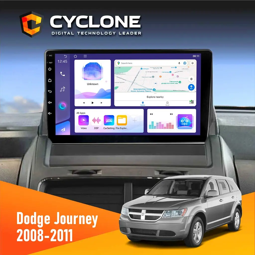 Штатна магнітола Dodge Journey 2008-2011 Cyclone C9-011 4x64, DSP Cyclone (НФ-00006953)