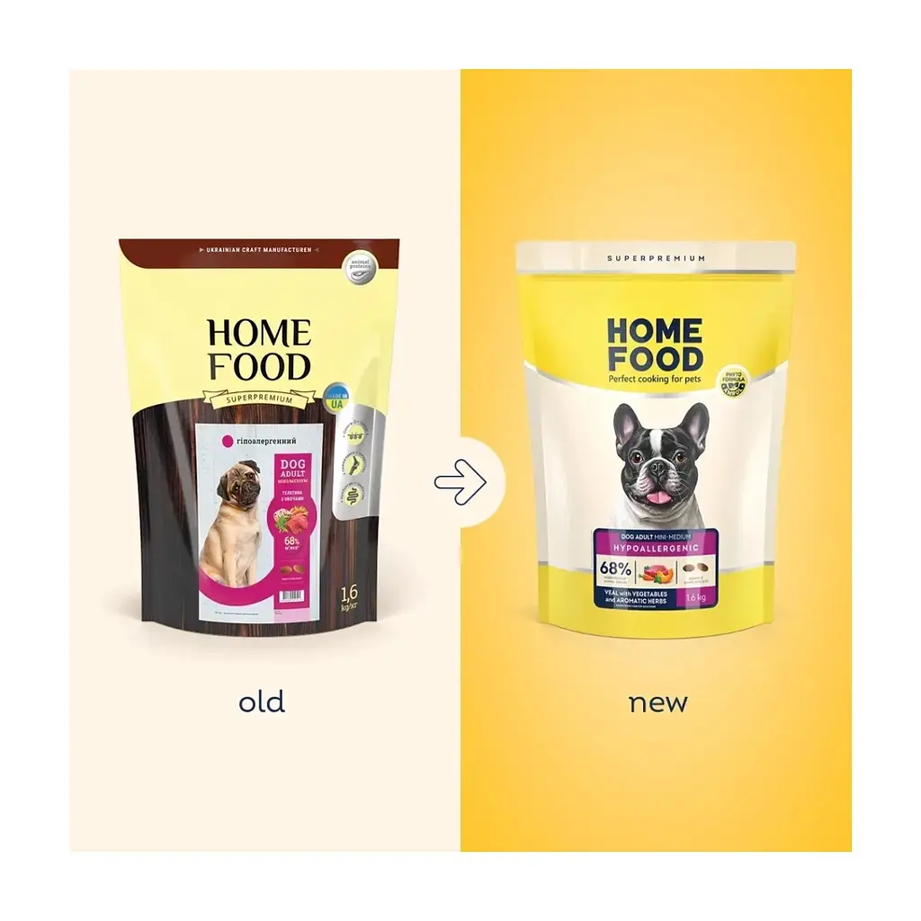 Сухой корм для собак Home Food ADULT MINI/MEDIUM Hypoallergenic с телятиной, овощами и ароматными травами 10 кг (4820290090354) - фото 2