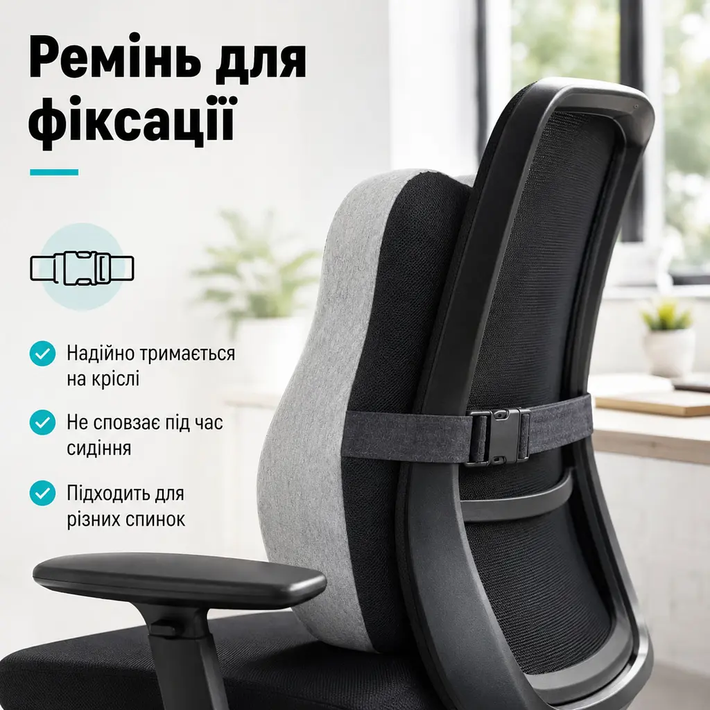 Подушка офісна ортопедична для спини Ideia з ефектом пам'яті 44х38х12 см (8-36374) - фото 11