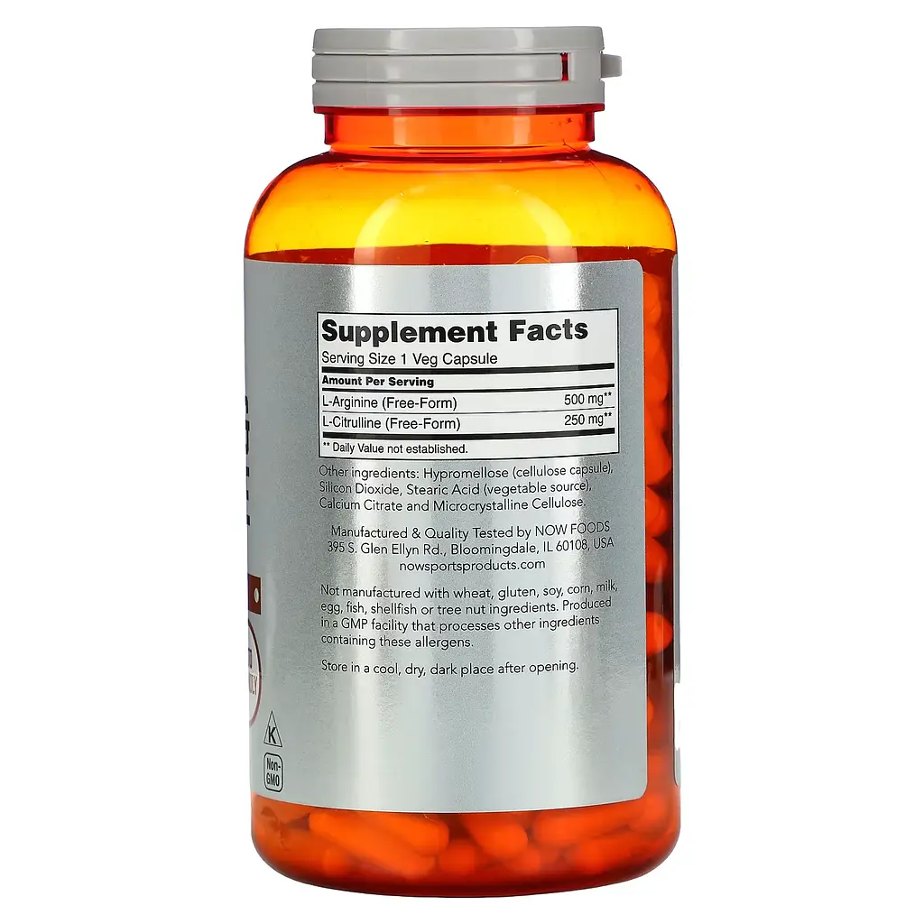 Аргінін та Цитрулін Arginine Citrulline 500мг/250мг - 240 вег.капсул - фото 2