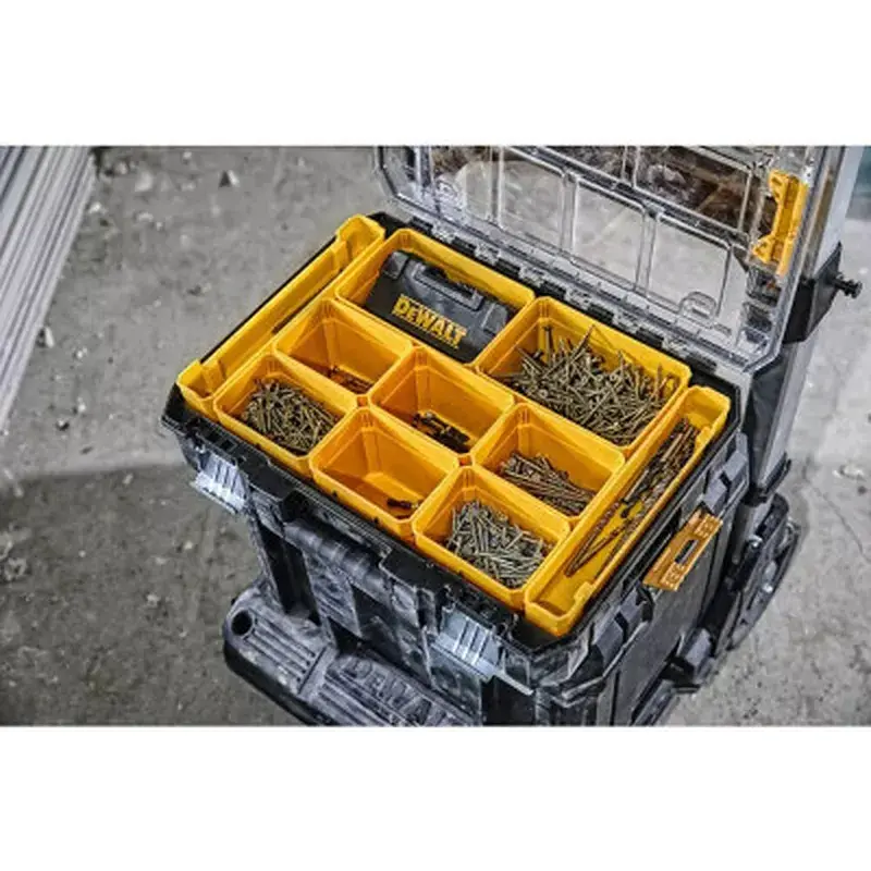 Ящик для інструментів DeWALT TSTAK, прозора кришка, 10 чашок, IP54 (DWST82968-1) - фото 6