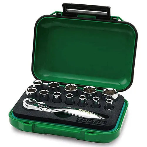 Комплект головок з тріскачкою 1/4" 13од. Toptul hoz0007831