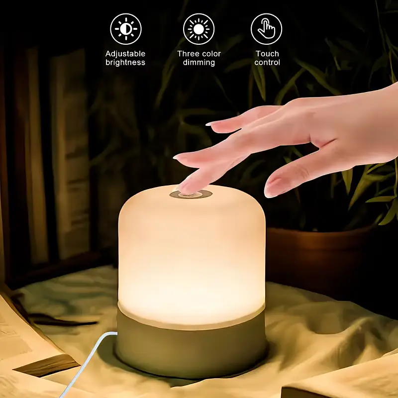 Led нічник лампа / Настільна USB лампа-нічник 360°/ Сенсорна / Акумуляторна / Декоративна / White - фото 2