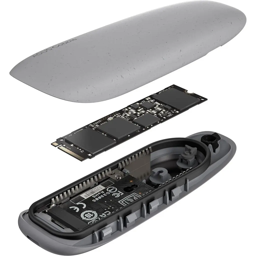 Зовнішня кишеня ASUS для SSD COBBLE/GRAY/G/AS/ESD-A1A /GRAY/G/ PCIe NVMe M.2 2230/2242/2260/2280 USB Type-C 3.2 Gen 2x1 сірий (90DD02R6-M09000) - фото 10