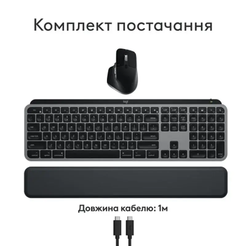 Комплект Logitech MX Keys S Combo для MAC Bluetooth/Wireles UA Space Grey (920-012845) - фото 5