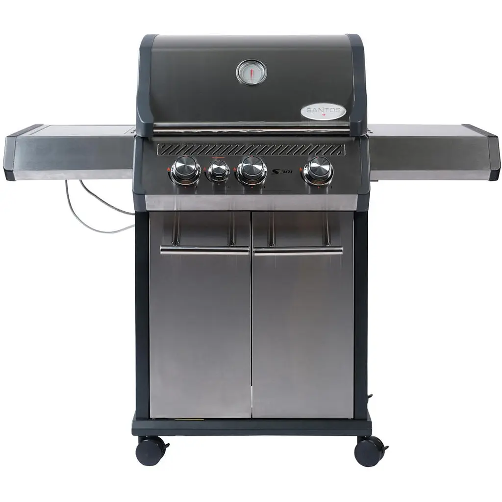 Газовый гриль Santos S-301 с боковой горелкой, нержавеющая сталь (900242) - фото 2