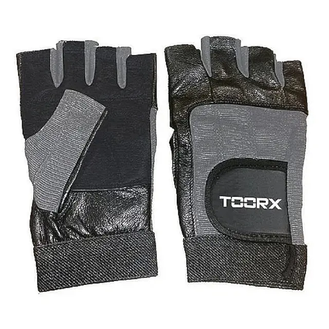 Рукавиці для фітнесу Toorx зі шкіри та спандексу M Neri/Grigi (AHF-032)