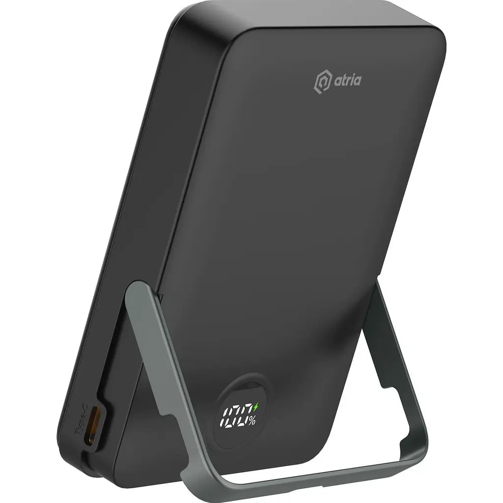 Павербанк ATRIA Black 10 000 mAh / 15 Вт (WPD-W57B) - фото 4