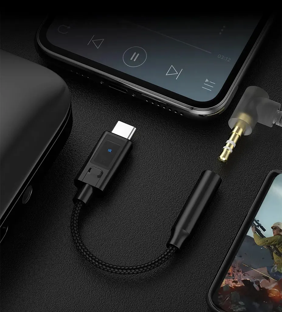 Портативний ЦАП-підсилювач для навушників KZ AM2 Type-C з еквалайзером та Hi-Fi звуком (Чорний) - фото 8