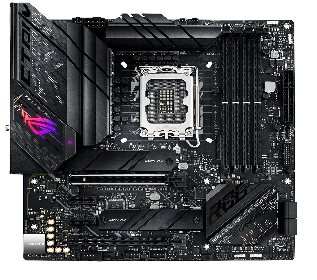 Материнская плата ASUS ROG STRIX B660-G GAMING WIFI (ROG STRIX B660-G GAMING WIFI) (Socket 1700, Intel B660, Micro-ATX) Б/у - фото 2