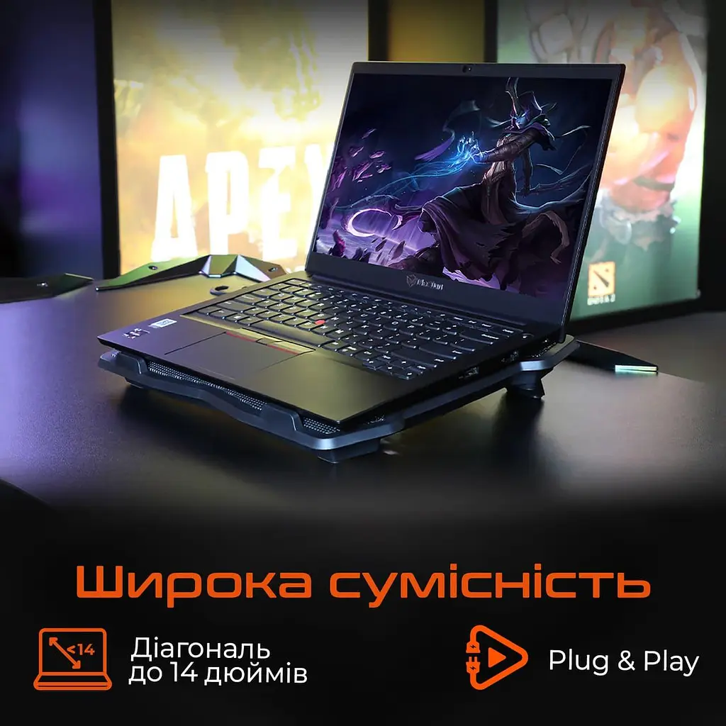Подставка для ноутбука Meetion CP2020 Black (MT-CP2020-A) - фото 4