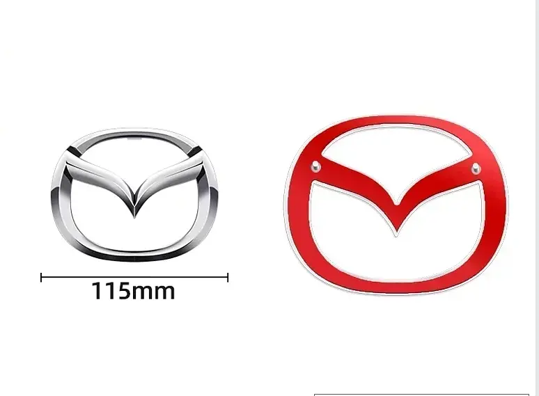 Емблема Mazda 115×93мм Хром пластик (на скотчі та з 2 напрямними) (вир-во Завод) CH - фото 2
