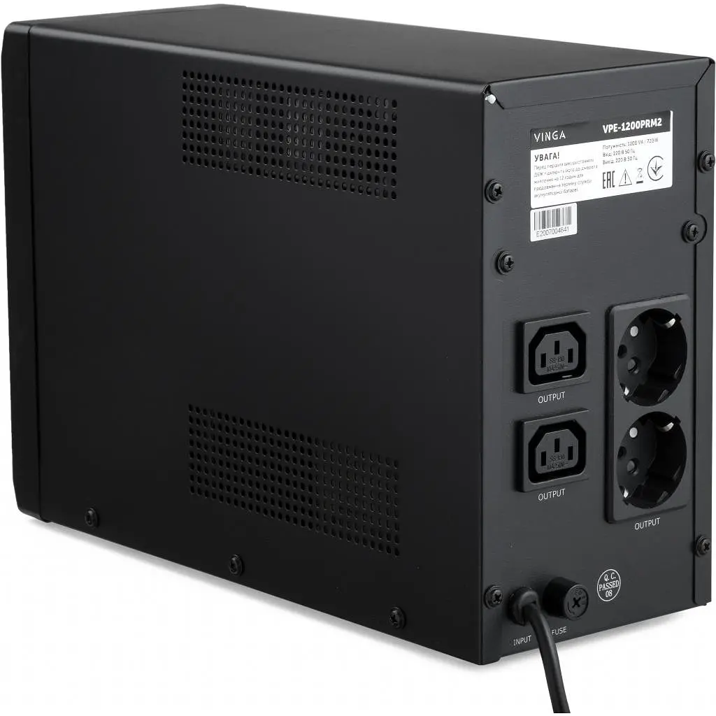 Пристрій безперебійного живлення Vinga LED 1200VA ( VPE-1200PRM2 ) (VPE-1200PRM2) - фото 3