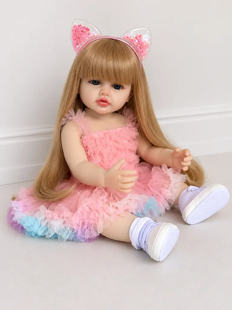 Реалістична Кукла Реборн 55 см повністю вінілова Doll Reborn Baby Born К0100312 - фото 4